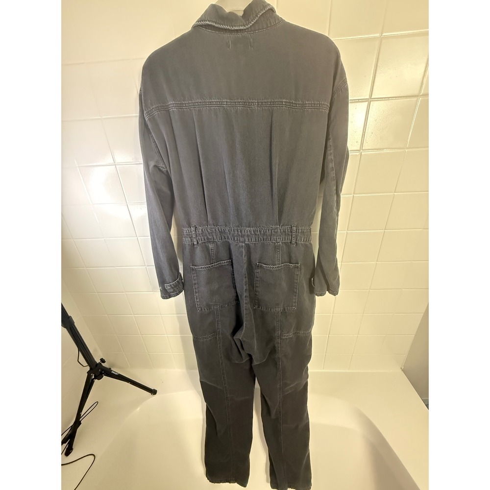 Good American Fit For Success Jumpsuit Washed Black Denim Utility GJS554 Size 3 - Picture 7 of 7